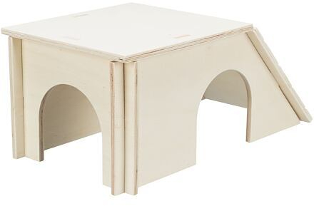 Dřevěný skládací domek BENT, šikmá střecha, morče/králíček, 40 x 18