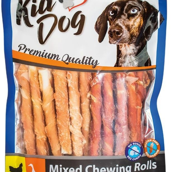 KIDDOG mix buvolích tyčinek s kuřecím a kachním masíčkem - 8 mm/12 cm 250 g