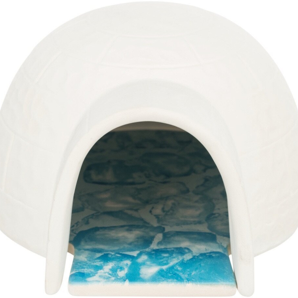 Igloo s chladící keramickou deskou,  13 x 9 x 15 cm, bílá