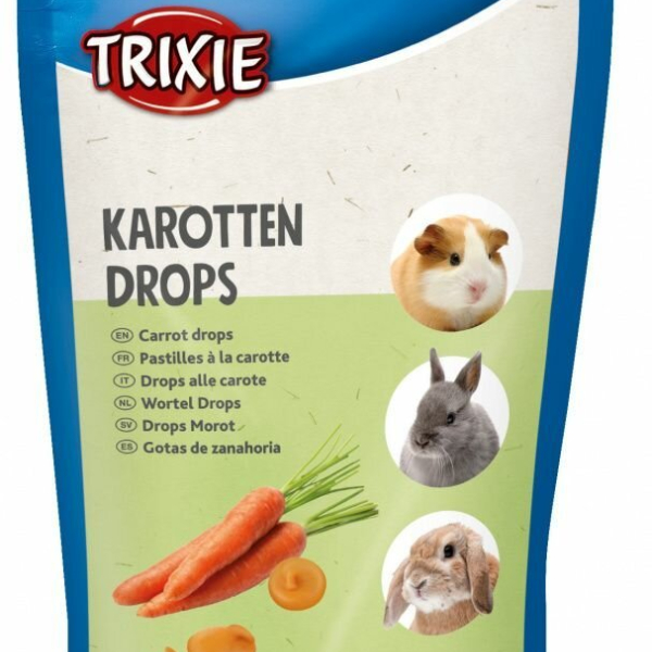 CARROT DROPS - mrkvové dropsy, pamlsek pro hlodavce,75 g