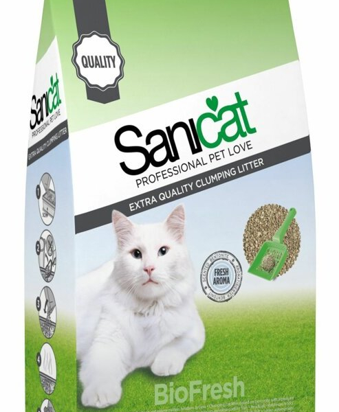 SANICAT BIOFRESH hrudkující bentonit,bezprašný 10 L/8,75 kg