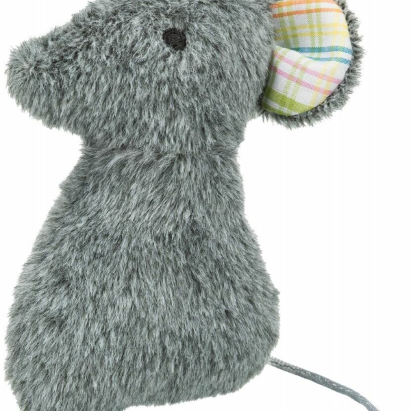 MOUSE, plyšová myš, hračka pro kočky s valerianem, 12 cm