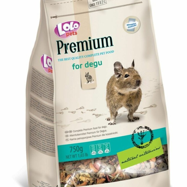 LOLO PREMIUM krmivo pro osmáky degu 750 g sáček