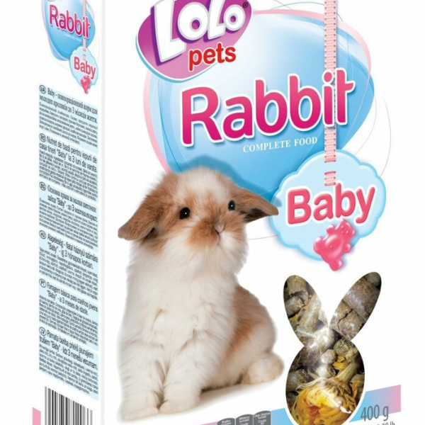 LOLO BABY kompl. krmivo pro králíky do 3 měs. 400g krabička
