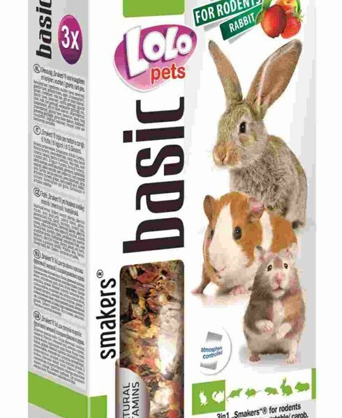 LOLO SMAKERS 3v1 klasy ovoce/zelenina/carob pro hlodavce 135 g