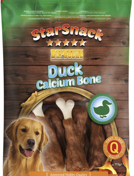 Nobby StarSnack BBQ Duck Calcium Bone pamlsky 113g