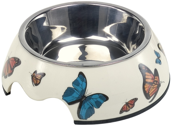 Nobby Butterfly nerez miska v pouzdře s motýli