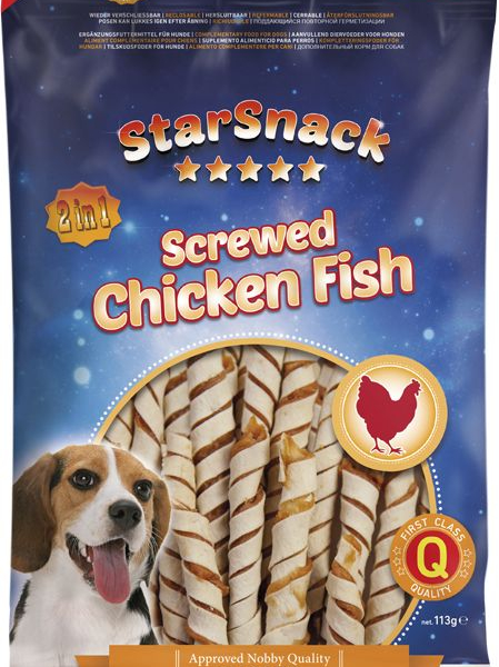 Nobby StarSnack Screwed Chicken Fish pamlsky 113g