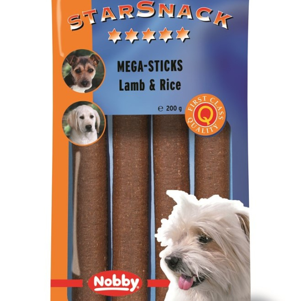 Nobby StarSnack Mega Sticks pamlsky tyčinky jehněčí 200g