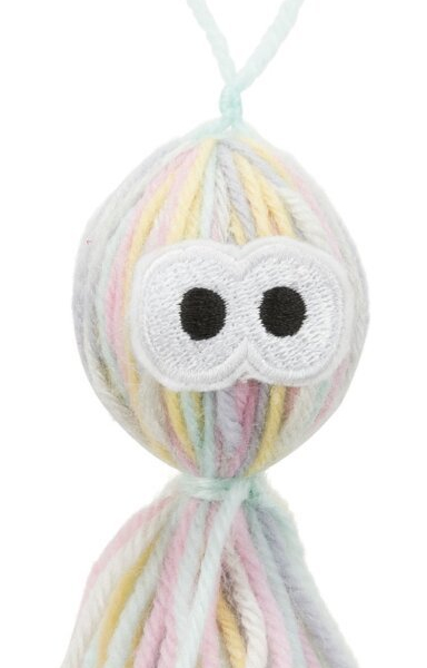 Chobotnička z vlny s rolničkou, hračka pro kočky, 12 cm, polyester