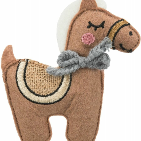 HORSE - kůň, šustící hračka pro kočky s catnipem, 10cm, plsť