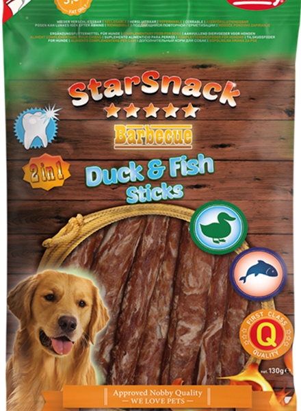 Nobby StarSnack BBQ Duck, Fish Stick pamlsky 130g