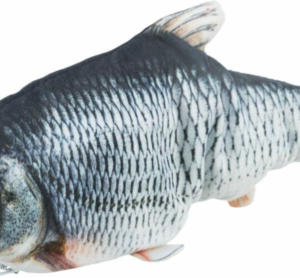 Ryba jako živá, mrskající se, s catnipem, látka, 30cm (RP 0,90 Kč)