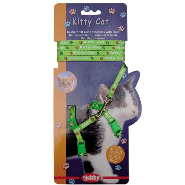 Nobby Kitty Cat zelený set postroj + vodítko pro kotě