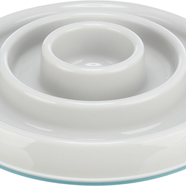 Miska k pomalému krmení, design kruhy, 0,45 l/ø 23 cm, plast/TPR, šedá