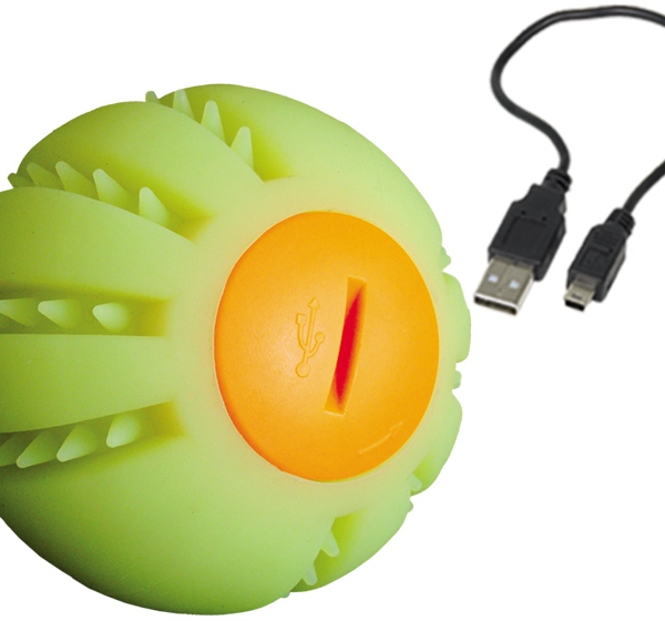 Nobby Starlight svítící míček nabíjení USB žlutá 6,5 cm