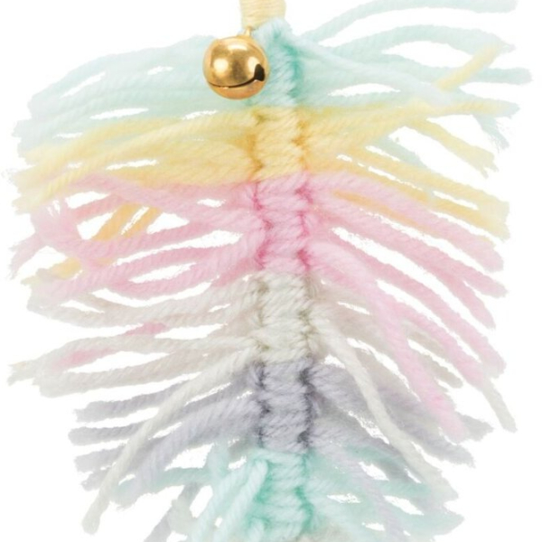 Peříčko z vlny s rolničkou, hračka pro kočky, 14 cm, polyester