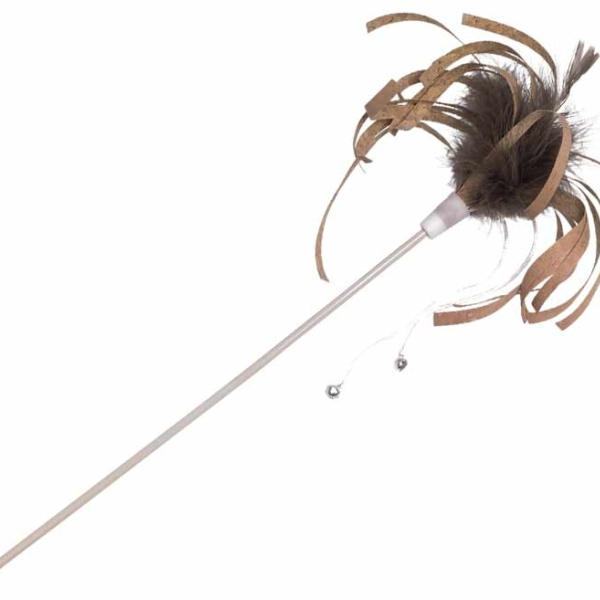 Nobby hračka pro kočky udice s korkovými pásky a peřím 47/18cm