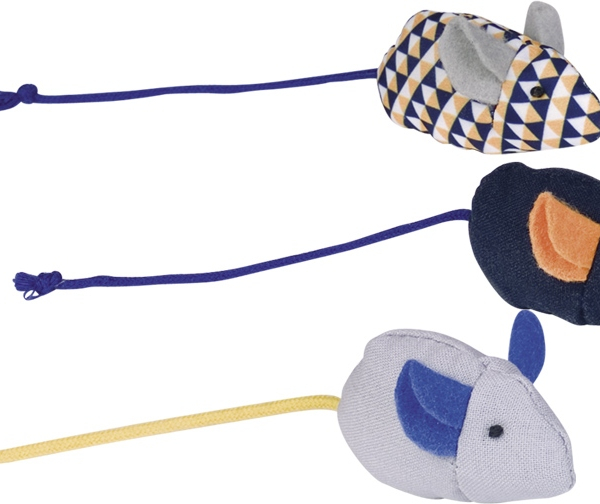 Nobby hračka pro kočky set 3 myšek s catnipem 6 cm