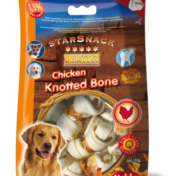 Nobby StarSnack BBQ Chicken Knotted Bone pamlsky 113g
