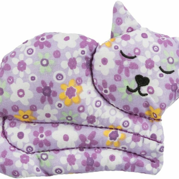 CAT, bavlněná kočka, hračka pro kočky s valerianem, 13 cm