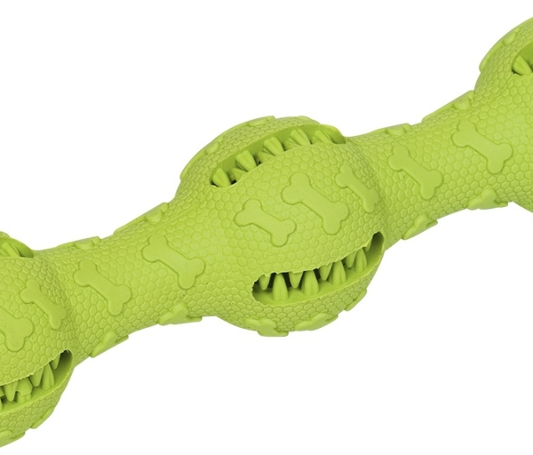 Nobby hračka dentální tyč s míčky pro psy 21 cm zelená