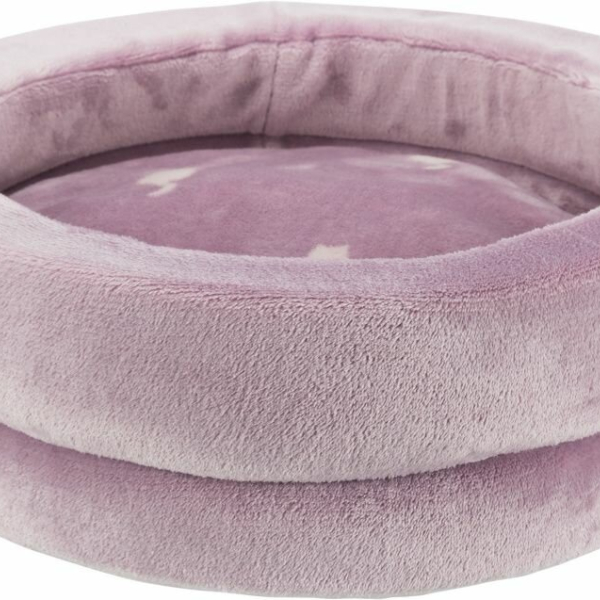 LILLY, kruhový pelech s pevným okrajem a polštářem, ø 45 cm, starorůžová
