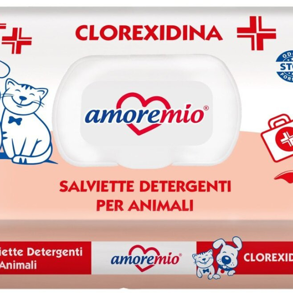 AMOREMIO vlhčené hygienické ubrousky s chlorexidinem, 40 ks