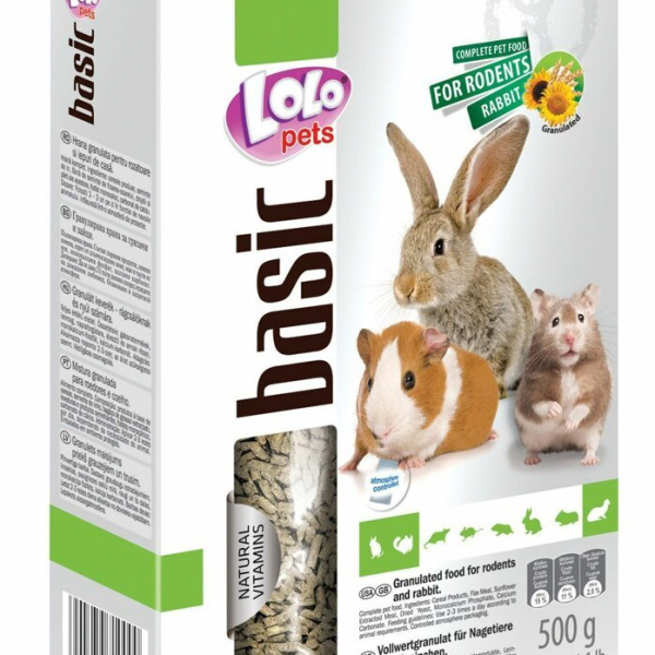 LOLO BASIC granulované krmivo pro hlodavce 500 g krabička