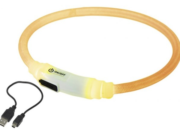 Nobby LED svítící kroužek na krk pro kočky žlutá 35cm