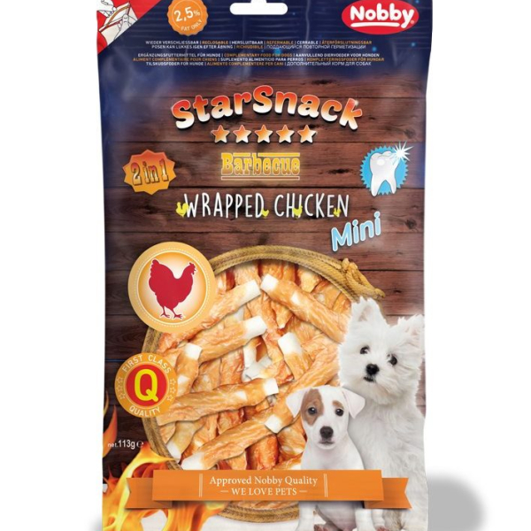 Nobby StarSnack Mini Wrapped kuřecí tyčinky pro psy 113g