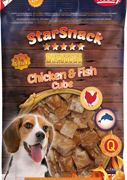 Nobby StarSnack BBQ Chicken, Fish Cube pamlsky 140g