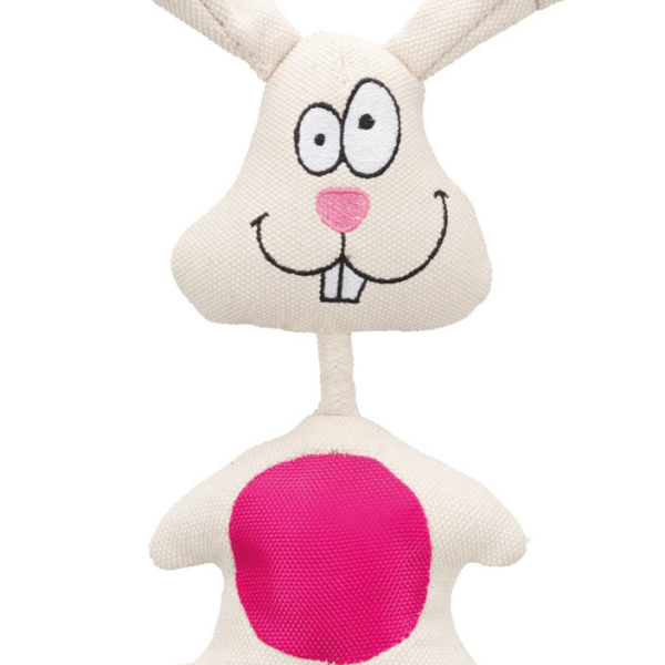 Látkový králík bílý s růžovým bříškem 29 cm