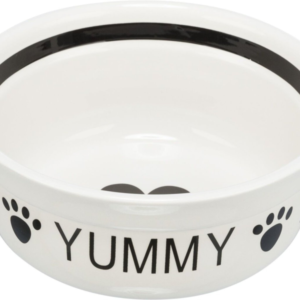 Keramická miska YUMMY - ø 20 cm, bílá/černá