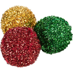 Xmas balls - vánoční chrastící míčky 3ks, 4 cm, plast/polyester — Náhled 2 z 5