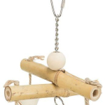 Závěsný přírodní kolotoč, hračka pro papoušky, bambus/ratan/dřevo, 31 cm — Náhled 2 z 4