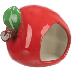 Keramický domeček JABLKO (křeček,myš), 13 x 10 x 10 cm, červená — Náhled 1 z 4