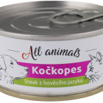 ALL ANIMALS konzerva KOČKOPES steak z hovězího jazyka, 100 g — Náhled 1 z 2