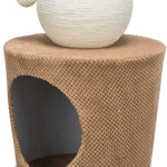 Jeskyně se škrabacím míčem, ø 36 × 50 cm, plyš/sisal, taupe — Náhled 1 z 6