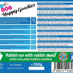 KIDDOG králičí ucho plněné králičím masíčkem 250 g — Náhled 2 z 2