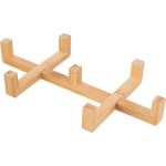 Set keramických misek 2 x 0,3l v dřevěném stojanu 31 x 6 x 16 cm, šedá/přírodní — Náhled 5 z 6