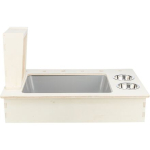 Krmná stanice - bar + misky, jesličky - 70 x 41 x 47 cm, dřevo/nerez/plast — Náhled 4 z 6
