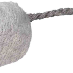 Plyšová myš s rolničkou, 5 cm (2 ks), bílá/šedá — Náhled 1 z 2