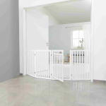 Ochranná bariéra s otvíracími dvířky 60-160 x 81 cm bílá — Náhled 3 z 6