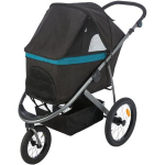 Kočárek BUGGY na vzduchových pneu,  60 x 112 x 120 cm, nosnost 20 kg, černá/petrolejová — Náhled 2 z 6