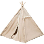 Teepee BOHO s polštářem, 55 x 65 x 44 cm, bavlna, béžová — Náhled 2 z 6