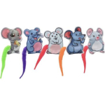 Myška emotivní s catnipem, barevný ocásek, 7.5 cm, látka, 5 druhů — Náhled 1 z 6