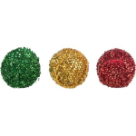 Xmas balls - vánoční chrastící míčky 3ks, 4 cm, plast/polyester — Náhled 1 z 5