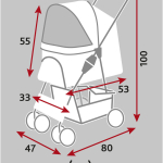 Kočárek pro psy BUGGY, rychlosklápěcí, 47 x 100 x 80cm, nosnost do 15 kg, šedá — Náhled 5 z 6