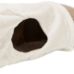 Plyšový škrábací tunel pro kočky 110x30x38 cm -sv.šedý/hnědý — Náhled 3 z 6